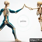 Home 18 요가강사 이론 공부 방법 - A detailed anatomical illustration of a human skeleton and major joints in a yoga teaching context, ...
