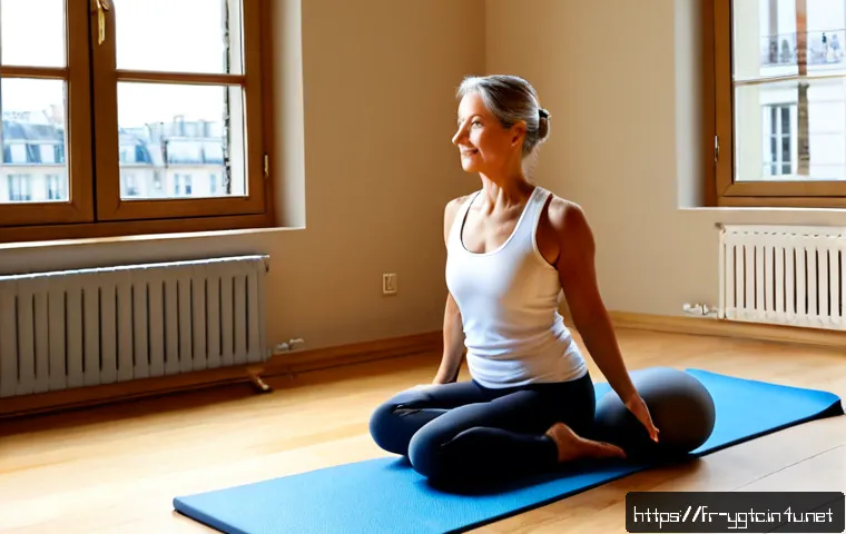 요가강사 고객별 맞춤 수업 - Photorealistic personalized yoga session in a serene Parisian wellness studio, attentive female yoga...